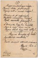 1914 Az Est újság mechanikus reklámlapja / Hungarian 'Az Est' newspaper art advertisement ...