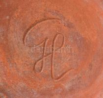 Gorka Lívia (1925-2011): Halas váza. Kézzel festett mázas kerámia, apró mázhibákkal, jelzett, m: 29 ...