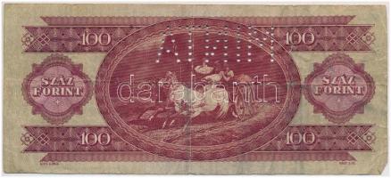 1947. 100Ft "B 000 - 000133" sorozat és sorszámmal illetve "MINTA" perforációval...