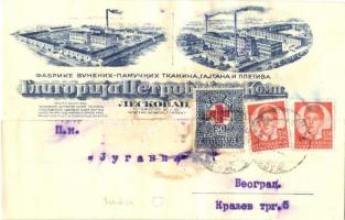 Leskovac, Wool and cotton fabrics factory advertisement card (glue mark)
