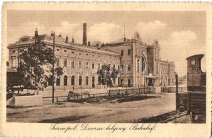 Ternopil, Tarnopol; Dworzec kolejowy / Bahnhof / railway station + 1918 K.u.K. Etappenstationskommando (EK)