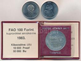 1980. 100Ft Ni "Szovjet-magyar közös űrrepülés" + 1981. 100Ft Ni "FAO I. - Világélelm...