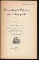 Schopenhauer's Gespräche und Selbstgespräche. Kiadta: Eduard Grisbach. Berlin, 1902, Ernst Hofm...