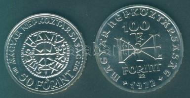 1972. 50Ft Ag + 100Ft Ag "Szt. István" pár T:BU