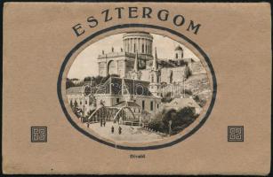 cca 1930 Esztergom, leporelló 10 db látképpel (Divald), 9×14 cm