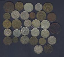Oroszország és Szovjetunió 1800-as évektől 30db vegyes fémpénz, jobbakkal T:vegyes