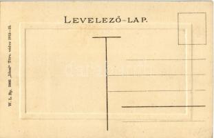 Debrecen, Piac utca, Református templom, villamos, hirdetőoszlop, lovaskocsik. W.L. Bp. 5966
