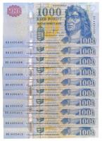 2009. 1000Ft "DB" (10x) sorszámkövetők T:I