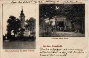 1905 Kocsér, Római katolikus templom, Szent István szobor, Turcsányi István üzlete (EK)