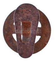 ~1930. "Isten Haza Család Munka - H(angya)" fém gomblyuk jelvény "BERÁN" gyártói...