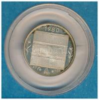 1980. Naptár Ag bélyegérem ÁPV tokban (~5,5g/0.835/24mm) T:1- (eredetileg PP) patina