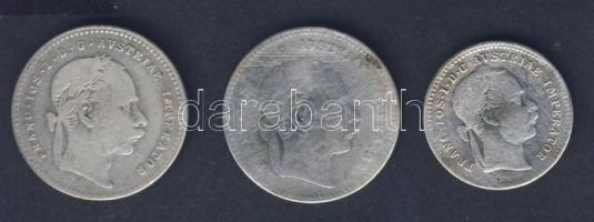 Ausztria 1869. 20Kr Ag + 1870. 20Kr Ag + 1872. 10Kr Ag T:3/3-,3/4+