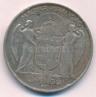 1939. 5P Ag "Horthy balra" T:2-,3 karc, ph. 
Adamo P8.2