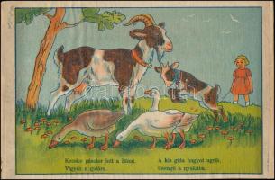 Vadállatok. Földes Imre rajzaival. hn.,én., nyn., öt színes tábla. Kiadói haránt-alakú leporelló-köt...