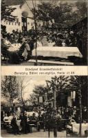 Budapest XX. Erzsébetfalva, Bereczky Bálint vendéglője, kert. Határ út 38. Erzsébet fényirda kiadása (fl)