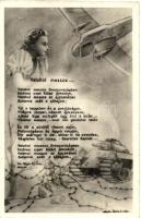 1942 Valahol messze Oroszországban... Major M. tizedes verse, rajzolta Barta J. szakaszvezető. Kiadja Toghia Sándor rep. szkv. / WWII Hungarian romantic military art postcard