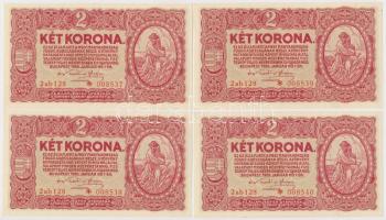 1920. 2K "2aa" (4x) sorszámkövetők + 2K "2ab" csillagos sorszám (4x) sorszámköve...
