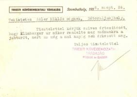 Triesti Kávébehozatali Társaság (Fodor és Bader) Szombathely, Kőszegi utca / Hungarian coffee import...