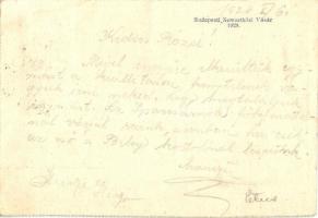 1928 Dreher Maul reklámlap a Budapesti Nemzetközi Vásárra / Hungarian chocolate advertisement card f...