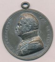 Franciaország ~1820. Károly Ferdinánd, Berry hercege fém emlékérem füllel (40mm) T:2- hajlott France ~1820. Charles Ferdinand, Duke of Berry metal commemorative medal with ear (40mm) C:VF wavy