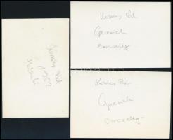 1952 Helsinki, dobogós magyar vívók az olimpián: Kovács, Gerevich, Berczelly, 3 db fotó, hátuljukon ...