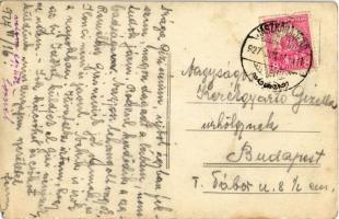 1927 Jászkarajenő, Rákóczi téri vasúti megálló a kisvasúttal, photo (EM)