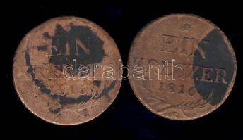 Ausztria/magyar verdejel 1816B+S 1Kr 2klf verdejel T:3/4+