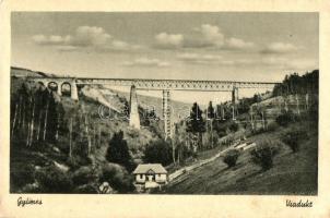 Gyimes, Csík-Gyimes, Ghimes; Viadukt, vasúti híd. Foto Seiwarth felvétele / viaduct, railway bridge (EK)
