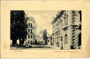 1914 Újvidék, Novi Sad; Erzsébet tér, hirdetőoszlop, zsinagóga a háttérben. W.L. Bp. 6376. / square, advertising column, synagogue in the background + K.u.K. Sappeurbataillon Nro. 8. 4. Kompagnie