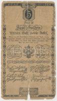 1806. 5G Bécsi városi bankócédula vízjeles papíron T:IV Habsburg Monarchy 1806. 5 Gulden Wiener-Stadt Banco-Zettel with watermark C:G  Adamo G39