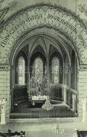 Budapest II. Máriaremete, templom belső, oltár. Kiadja a Mária-Remetei Boldogasszony Kápolna Egylet (EK)