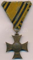 1913. Mozgósítási Kereszt / 1912-1913-as Emlékkereszt Br kitüntetés mellszalagon T:2-  Hungary 1913. Commemorative Cross, 1912-1913 Br decoration with ribbon C:VF NMK 275.