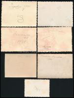 cca 1930-1940 Régi magyar vasútállomások (Isaszeg, Nógrád, Dunaalmás, Szerencs, stb.) , 7 db fotó, h...