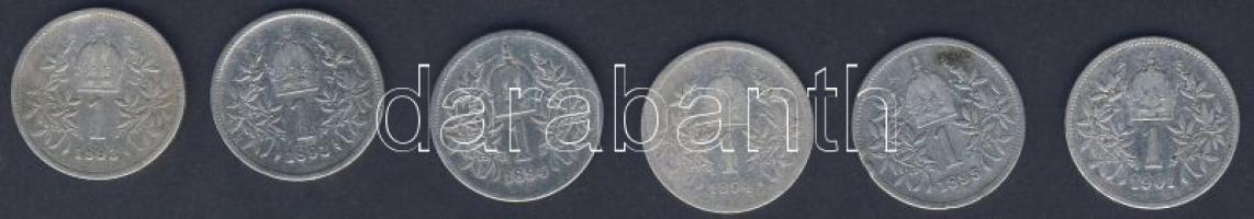 Ausztria 1893-1901. 1K Ag (6x) T:2/3,3