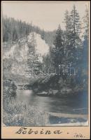 1912 Dobsina, kilátás a Hegyeskőre, fotólap, papírra ragasztva, feliratozva, 12×8 cm