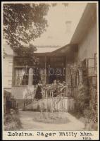 1910 Dobsina, Jäger Milly háza, fotólap, papírra ragasztva, feliratozva, 11×7,5 cm
