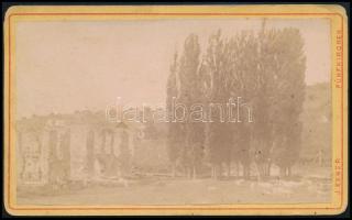 cca 1870-1880 Pécs. A tettyei romok a Mecsekoldalban, J. Exner, keményhátú fotó, 6x10 cm.