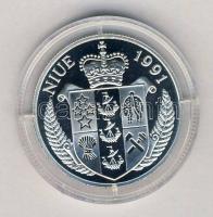 Niue 1991. 5$ Ag "Labdarúgó VB" T:PP Dísztokban, tanúsítvánnyal!