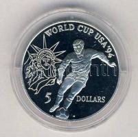 Niue 1991. 5$ Ag "Labdarúgó VB" T:PP Dísztokban, tanúsítvánnyal!