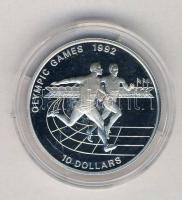 Niue 1992. 10$ Ag "Olimpia-futás" T:PP Dísztokban, tanúsítvánnyal!