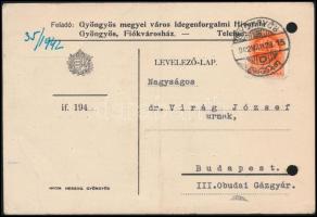 1942 Gyöngyös, A gyöngyösi idegenforgalmi hivatallevelezőlapja