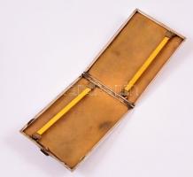 Ezüst (Ag.) cigarettatárca zománc díszítéssel, jelzett, 12×8,5 cm, nettó:165 g