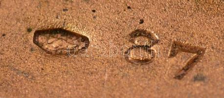 Ezüst (Ag.) cigarettatárca zománc díszítéssel, jelzett, 11,5×7,5 cm, nettó:131 g