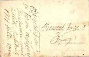 1927 Köpec, Capeni (Barót, Baraolt); Köpeci zenekar, muzsikusok fúvós hangszerekkel / musicians with...