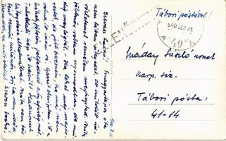 1940 Szászrégen, Reghin; bevonulás, Horthy Miklós díszes fotelben feleségével Purgly Magdolnával / e...