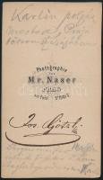 cca 1860-1870 Josef Götzl/Joseph Götzel (1820-1892) a Prága melletti Karlín város polgármestere, kem...