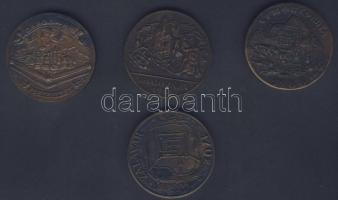 1986-88. Keszthelyi Éremgyűjtő Csoport "Dunántúli városok" sorozatának 4db Br plakettje &q...