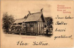 1901 Gyulafehérvár, Karlsburg, Alba Iulia; Lawn teniszpálya / Lawn-Tennishäuschen / tennis court