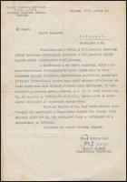 1945 a Magyar Cionista Szövetség gépelt, aláírt levele Szántó Zsigmond részére 8. kerületi MCSz elnöki jelölésről