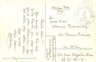 Vlora, Valona; general view. Purger & Co. Photochromiekarte No. 13816. + K.u.K. Kriegsmarine SMS...